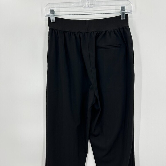 EVERLANE Black 100% Wool Ankle Zip Pull On Elastic Waist Trouser Pants Size 0 - Picture 5 of 7